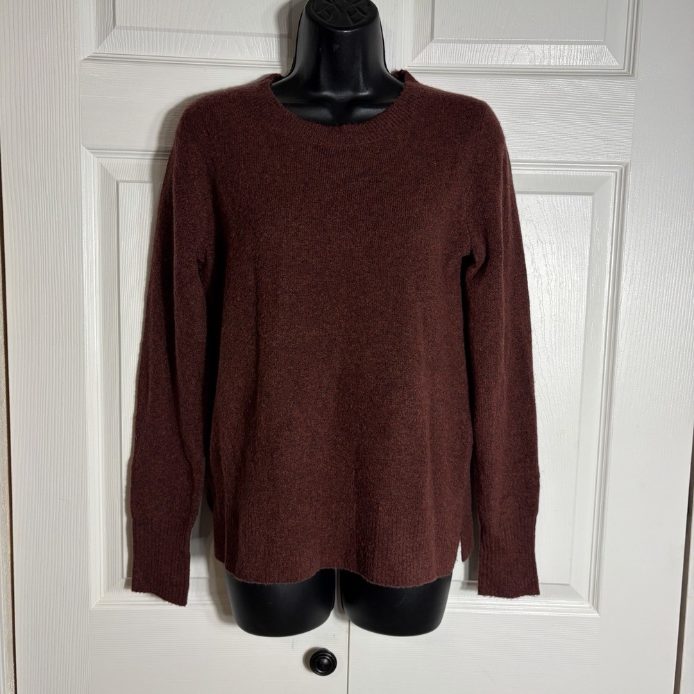 J Crew Extra Soft Crewneck Sweater Women S Burgundy Knit Pullover Long Sleeve